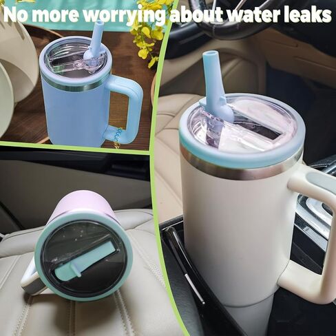 Straw Lid for Stanley 40oz and 64oz Tumbler.Leakproof Flip Straw Lid Fit Stanley Cup Quencher H2.0 40 oz/64 oz and ProTour 40oz/ 64 oz Tumbler. (Cream color-2 Pack) in Saudi Arabia
