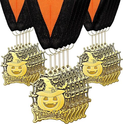 Halloween Medals Bulk Day of The Dead Medals Ghost Spider Skull Pumpkin Contest Trophy Awards with Neck Ribbon in Saudi Arabia