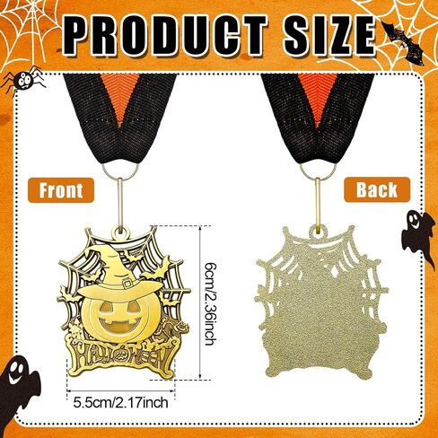 Halloween Medals Bulk Day of The Dead Medals Ghost Spider Skull Pumpkin Contest Trophy Awards with Neck Ribbon in Saudi Arabia