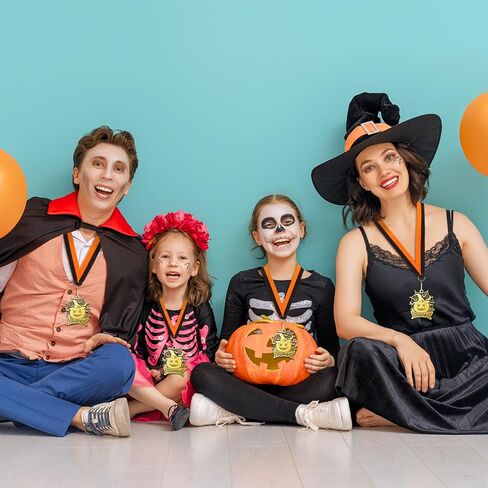Halloween Medals Bulk Day of The Dead Medals Ghost Spider Skull Pumpkin Contest Trophy Awards with Neck Ribbon in Saudi Arabia