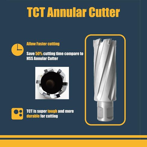 Wind Speed Carbide-Tipped Annular Cutter 13/16" Diameter x 2" Depth with Weldon Shank, High Precision Mag Drill Bit for Magnetic Drill Press, for Hard Material, Stainless Steel, Cast Iron, CT-500 in Saudi Arabia