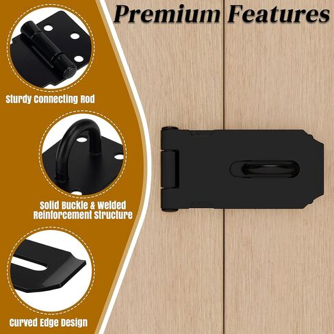 قفل HASP من الفولاذ المقاوم للصدأ 3 بوصة ، وقفل أسود شاق لبوابات السياج والأبواب والخزائن ، وإنهاء السطح المصقول ، وحزمة واحدة in Kuwait