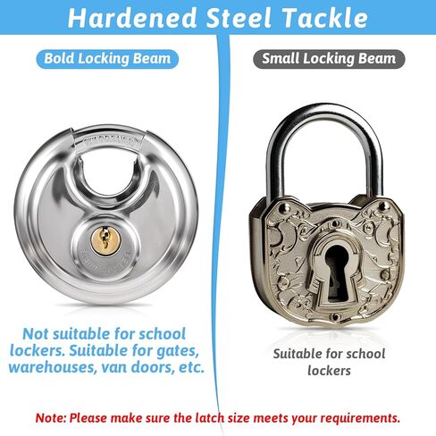 5 حزمة القرص الأقفال الأقفال مفتاح مقاوم المقاوم للصدأ الأقفال الثقيلة 2-3/4 بوصة قفل مستدير مستدير للماء قفل التخزين مع مفاتيح النحاس لبوابة التخزين HASP المزلاج في الهواء الطلق in Kuwait