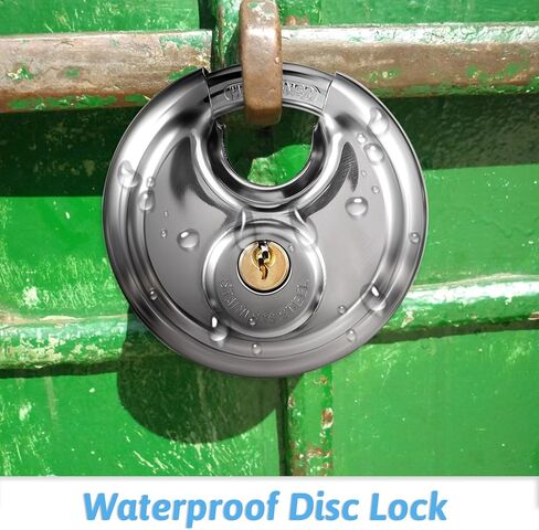 5 حزمة القرص الأقفال الأقفال مفتاح مقاوم المقاوم للصدأ الأقفال الثقيلة 2-3/4 بوصة قفل مستدير مستدير للماء قفل التخزين مع مفاتيح النحاس لبوابة التخزين HASP المزلاج في الهواء الطلق in Kuwait