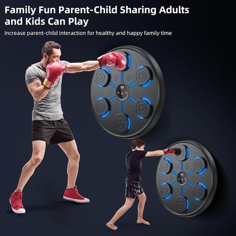 Music Boxing Machine with Boxing Gloves, Boxing Machine Wall Mounted Music, Wall Boxing Machine Trainer with 9 Modes, Smart Display Screen, LED Lights, Music Boxing Machine for Adults in Saudi Arabia