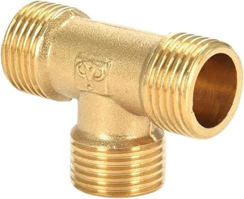 Hose Connector,Steel Tee Pipe Fittings 1PCS Brass Fitting Water Oil Gas Adapter, Male Female Thread BSP Type Copper(B,1/8Inch) in Kuwait