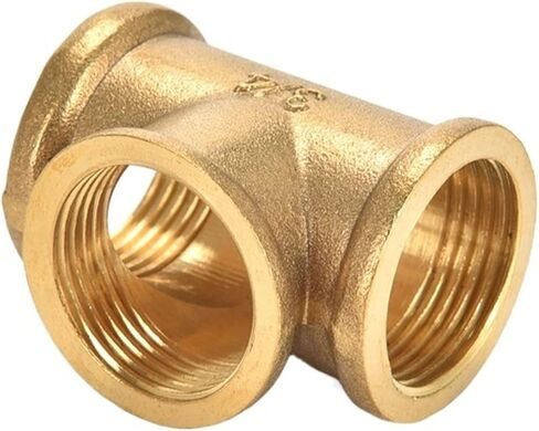 Hose Connector,Steel Tee Pipe Fittings 1PCS Brass Fitting Water Oil Gas Adapter, Male Female Thread BSP Type Copper(B,1/8Inch) in Kuwait