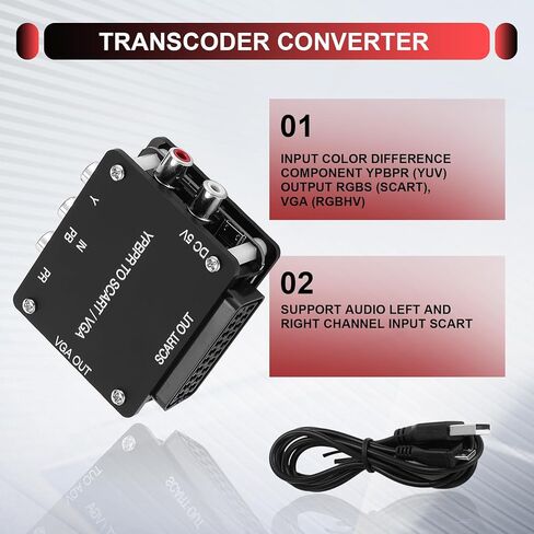 yuv إلى rgbs ypbpr إلى scart ypbpr إلى VGA Component Transcoder Converter Console ، RGBS إلى مكون اختلاف اللون in Saudi Arabia
