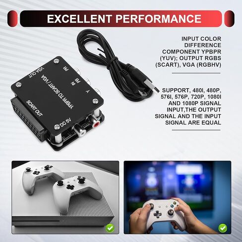 yuv إلى rgbs ypbpr إلى scart ypbpr إلى VGA Component Transcoder Converter Console ، RGBS إلى مكون اختلاف اللون in Saudi Arabia