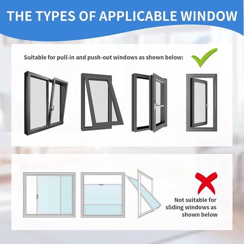 FSEN Portable AC Window Seal Kit - Heavy-Duty Window Barrier with Adjustable Hole, No-Drill Waterproof & Universal Fit for Sliding/Crank-Out/Skylight Windows. Blocks Heat, Dust & Saves Energy! in Saudi Arabia