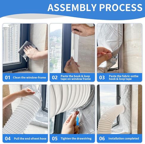FSEN Portable AC Window Seal Kit - Heavy-Duty Window Barrier with Adjustable Hole, No-Drill Waterproof & Universal Fit for Sliding/Crank-Out/Skylight Windows. Blocks Heat, Dust & Saves Energy! in Saudi Arabia