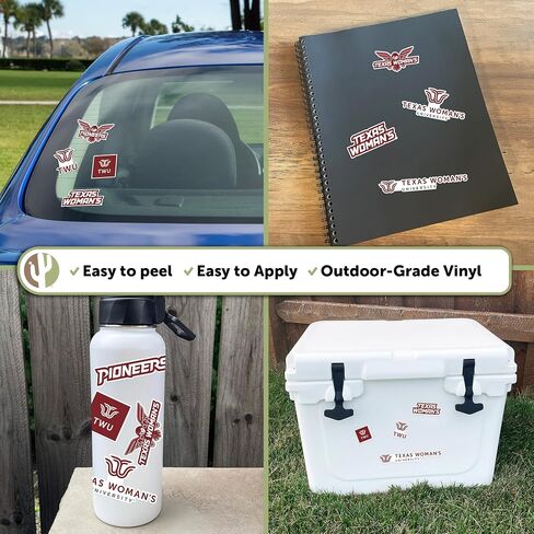 Desert Cactus Texas Woman's University Sticker Texas Woman's Pioneers Vinyl Decal Laptop Water Bottle Car Scrapbook Sheet (Type 2) in Saudi Arabia