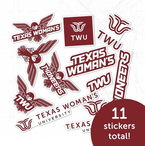 Desert Cactus Texas Woman's University Sticker Texas Woman's Pioneers Vinyl Decal Laptop Water Bottle Car Scrapbook Sheet (Type 2) in Saudi Arabia