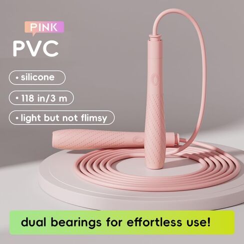 Jump Rope with silicone handle,Tangle-Free Jump Rope with Dual Bearing System,Ultra-Smooth for Fitness & Training in Kuwait