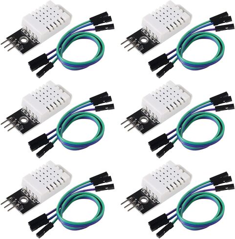 6pcs DHT22/AM2302 درجة الحرارة الرقمية والرطوبة وحدة استشعار 3pin درجة حرارة الرطوبة مستشعرات الشاشة استبدال وحدة SHT11 SHT15 مع كابل لممارسة Arduino الإلكترونية DIY in Kuwait