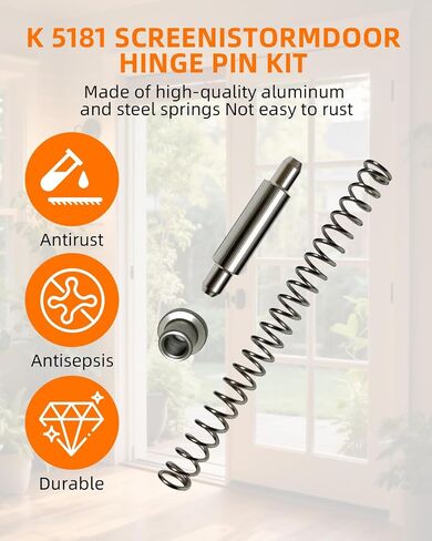 4 حزمة K 5131 طقم إصلاح دبوس باب العاصفة ، 8 PCS دبابيس مفصلات من الفولاذ المقاوم للصدأ لقطع الغيار بديل باب العاصفة ， مجموعة إصلاح باب الشاشة لـ Croft ، Andersen ، Emco Storm Doors in Kuwait