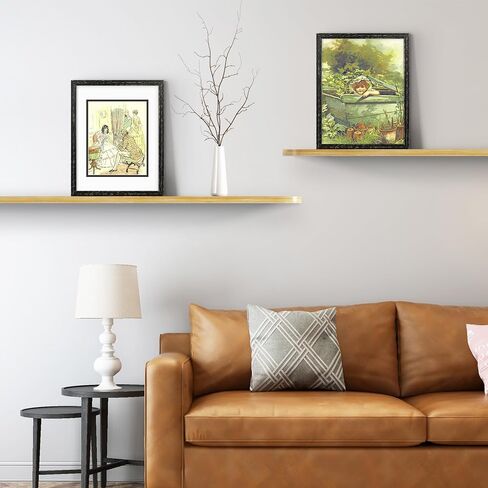 Golden State Art، إطار خشبي أسود متعثر مقاس 11 × 14 مع حصيرة مزدوجة باللون الأبيض فوق الأسود - يعرض صور مقاس 8 × 10 - زجاج حقيقي، شماعات مسننة، أزرار دوران خلفية - تركيب على الحائط، منظر طبيعي، صورة in Kuwait
