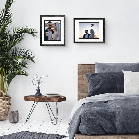 Golden State Art، إطار خشبي أسود متعثر مقاس 11 × 14 مع حصيرة مزدوجة باللون الأبيض فوق الأسود - يعرض صور مقاس 8 × 10 - زجاج حقيقي، شماعات مسننة، أزرار دوران خلفية - تركيب على الحائط، منظر طبيعي، صورة in Kuwait
