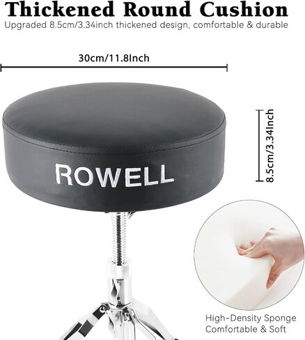 ROWELL Drum Throne Adjustable Drum Stool Lightweight Drum Seat Soft Drum Stools Electric Drum Throne Max Weight 330Lb Drum Set Stool Textured Blue Drum Thrones for Kids Adult Women Drummer in Saudi Arabia