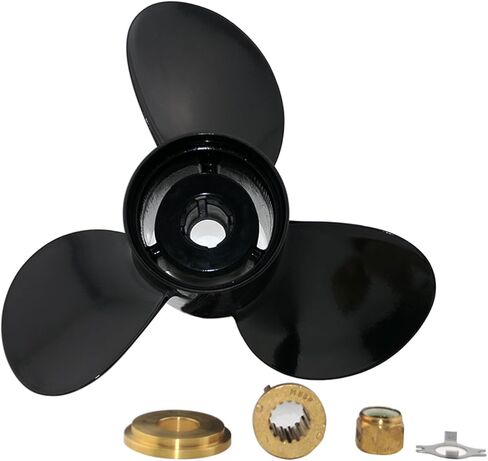 Outboard Prop with Interchangeable Hub, 15 Spline Tooth, 3 Blade, Fit Mercury 70hp/75hp/80hp/90hp/100hp/115hp/125hp/140hp Outboards, 2&4 Stroke, Bigfoot, RH in Kuwait