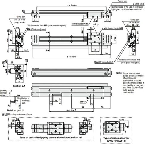 Air Slide Table MXY MXY12 MXY12-50 MXY12-100 MXY12-150 MXY12-200 MXY12-250 MXY12-300 MXY12-350 MXY12-400(MXY12-200,Nil) in Saudi Arabia