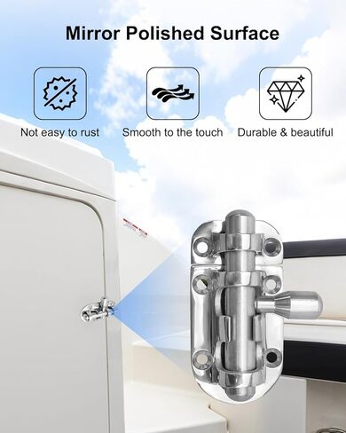 Marine 316 Stains Steel Slide Barrel Broom Latch Latch ، 2-3/8 '' (60mm) قفل الباب لقوارب القارب يتفرة الخزانة RV خزانة خزانة RV in Saudi Arabia