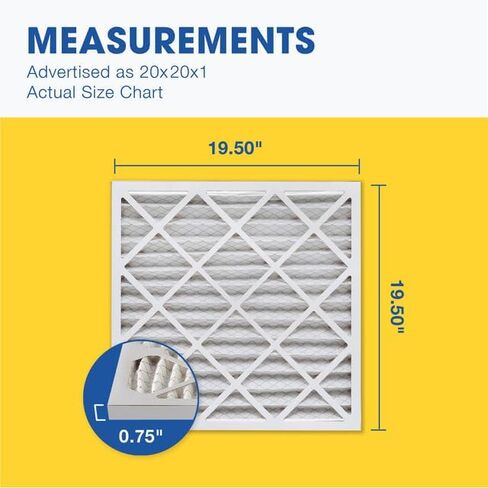 Aerostar 20x20x1 MERV 13-12 Count - Pleated Furnace & Air Conditioner Filters - Removes Bacteria, Dust, Cold & Flu Germs, Lint, Mold, Pet Dander, Allergy-Causing Pollen, Smog, Smoke & Viruses in Saudi Arabia
