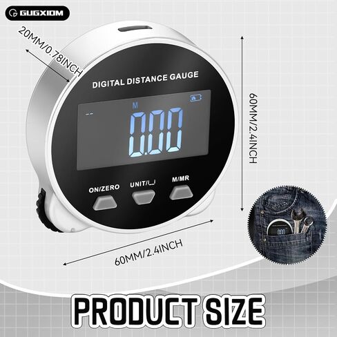Gugxiom Electronic Digital Tape Measure, Digital Measuring Tape with 200m Measuring Range, Mini Tape Measure with LCD Digital Screen, Supports 10 Sets of Data Storage in Saudi Arabia