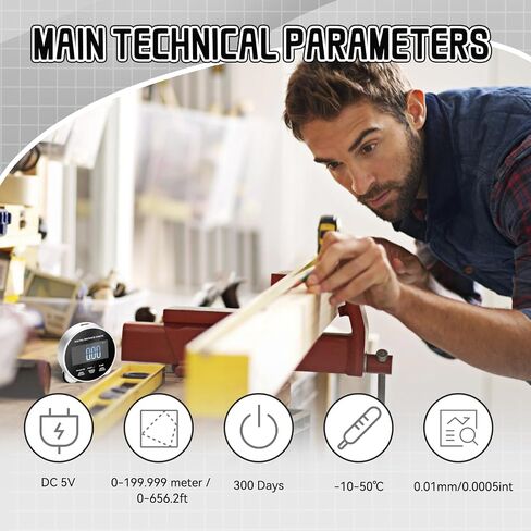 Gugxiom Electronic Digital Tape Measure, Digital Measuring Tape with 200m Measuring Range, Mini Tape Measure with LCD Digital Screen, Supports 10 Sets of Data Storage in Saudi Arabia