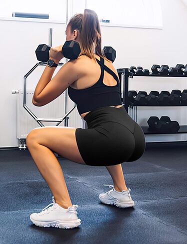Buauty Women Workout Shorts 3.6" Butt Lifting High-Waisted Seamless Pants Scrunch Booty Athletic Gym Yoga Biker Shorts Black XS in Saudi Arabia