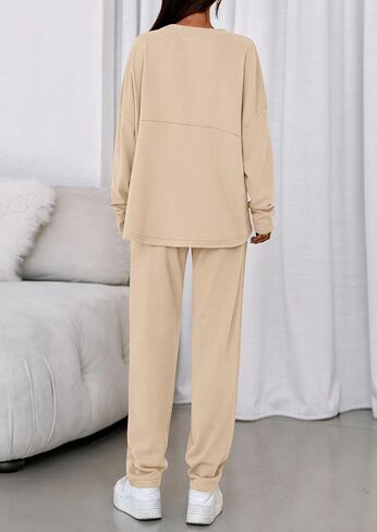 Prettygarden Womens 2 قطعة مطابقة مجموعات صالة 2025 خريف الأكمام طويلة قوارب العرق سدود الجبال الجيوب الجيوب in Saudi Arabia