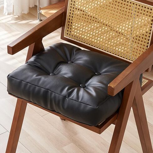 Dual Sided Bench Cushion - Waterproof Faux Leather & Plush Velvet Reversible Seat Pad (16"/18"), Non-Slip Chair Cushion with Handle (6 Colors) (Brown, 18x18x3 Inch (Pack of 1)) in Saudi Arabia