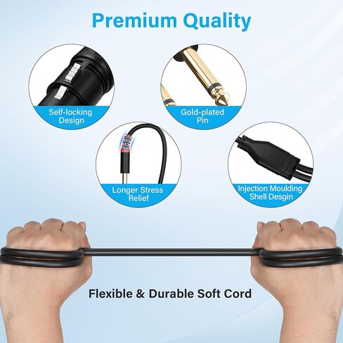 elecan 3-pin xlr ذكر إلى مزدوج 6.35mm 1/4 '' ts الذكور y الكبل محول التقسيم 4 قدم ، mono مزدوج إلى XLR ميكروفون كابل الصوت المحول enternct in Kuwait