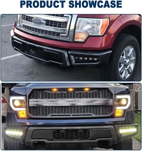 المصد الأمامي مع استبدال أضواء الضباب للفترة 2009-2014 Ford F-150 Crew/تمديد الكابينة الالتقاط 4 أبواب/سيارات كابينة قياسية 2-باب ، RPT على غرار الفحم اللامع الرمادي in Kuwait