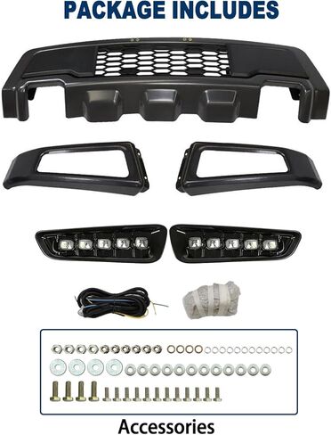المصد الأمامي مع استبدال أضواء الضباب للفترة 2009-2014 Ford F-150 Crew/تمديد الكابينة الالتقاط 4 أبواب/سيارات كابينة قياسية 2-باب ، RPT على غرار الفحم اللامع الرمادي in Kuwait