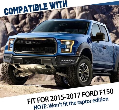 المصد الأمامي مع استبدال أضواء الضباب للفترة 2009-2014 Ford F-150 Crew/تمديد الكابينة الالتقاط 4 أبواب/سيارات كابينة قياسية 2-باب ، RPT على غرار الفحم اللامع الرمادي in Kuwait