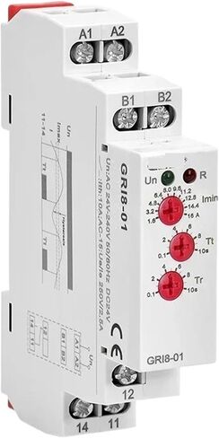 GRI8-01/02 Current Monitoring Relay 0.5A 1A 2A 5A 8A 16A ACDC24V-240V Overcurrent Undercurrent Protection Relay(GRI8-02 Undercurrent,0.8-8A) in Saudi Arabia