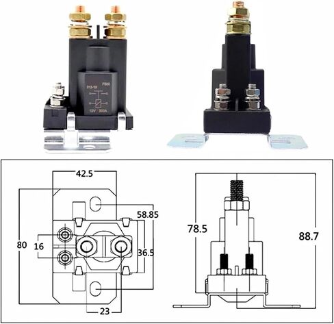 Dual Battery Start Relay 4 Pin Large Current 500A 12V 24VDC Car Power Switch Starting Relay Auto Start Contactor Heavy Current(500A-12V) in Saudi Arabia