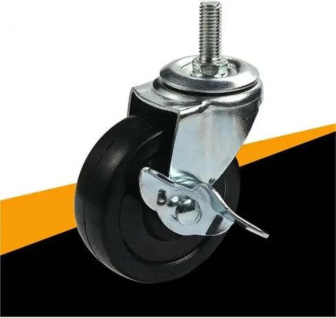 4Pcs 3 Inch Rubber Wheel M8/M10/M12 Universal Silent Caster(M8-15mm) in Saudi Arabia
