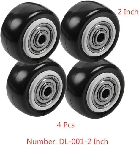 4Pcs 2 Inch Gold Diamond Single Wheel with Double Bearing Sleeve Black Furniture Caster in Saudi Arabia