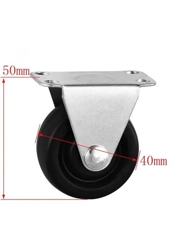 4Pcs Casters 1.5 Inch Black Rubber Directional Wheel Light Flat Fixed Caster Silent Wear Furniture Roller in Saudi Arabia