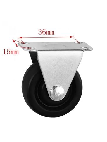 4Pcs Casters 1.5 Inch Black Rubber Directional Wheel Light Flat Fixed Caster Silent Wear Furniture Roller in Saudi Arabia