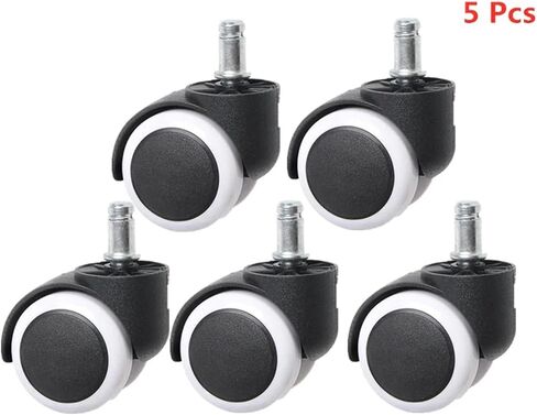 5pcs 10mm/11mm 2 بوصة circlip/screw pu كرسي مكتب كبير العجلة العالمية العجلة الصامتة (circlip-black-11mm) in Saudi Arabia