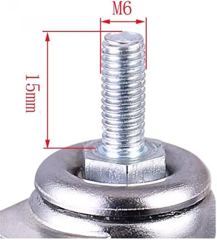 4Pcs Casters 1 Inch Gray TPE Screw Caster, M6 Silent Wheel, Diameter25mm Household Universal Wheel in Saudi Arabia