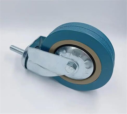 2Pcs 4 Inch M10/M12 PVC Screw Universal Wheel Wear-Resistant and Load-Bearing Industrial Grey Caster Supermarket(10mm) in Saudi Arabia