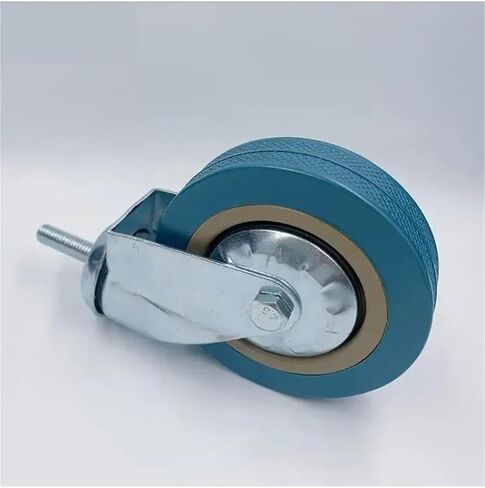 2Pcs 4 Inch M10/M12 PVC Screw Universal Wheel Wear-Resistant and Load-Bearing Industrial Grey Caster Supermarket(10mm) in Saudi Arabia