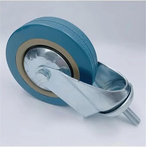 2Pcs 4 Inch M10/M12 PVC Screw Universal Wheel Wear-Resistant and Load-Bearing Industrial Grey Caster Supermarket(10mm) in Saudi Arabia