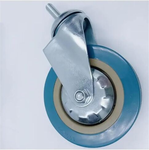 2Pcs 4 Inch M10/M12 PVC Screw Universal Wheel Wear-Resistant and Load-Bearing Industrial Grey Caster Supermarket(10mm) in Saudi Arabia