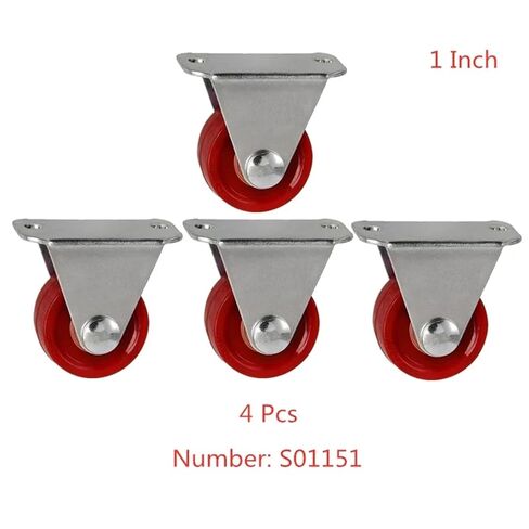 4pcs 1 بوصة PU Directional Caster Light Jujube Red Roller Heal Head Wear-Endistant Wheel in Saudi Arabia