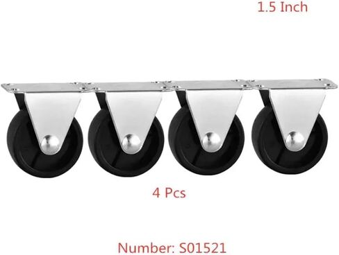 4Pcs 1.5 Inch Black PP Directional Caster Diameter 40mm Light Shelf Roller Drawer Wheel in Saudi Arabia